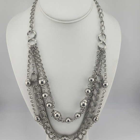 Jewelry - Silver Tone‎ Layered Chain Necklace